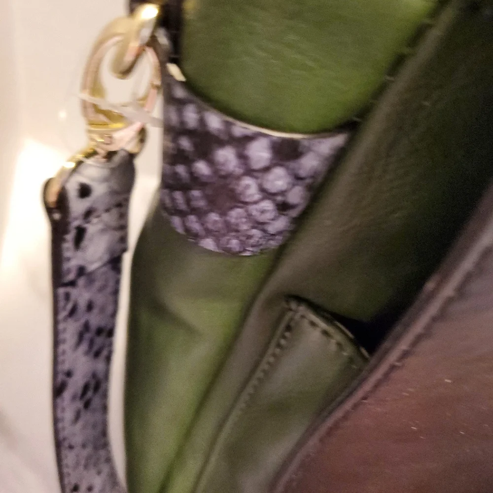 Nwt Steve Madden Black And Green Satchel